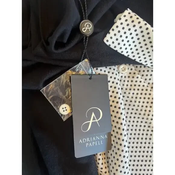 ADRIANNA PAPELL WOMENS WOVEN HEM CROP TWO FOR ONE SWEATER - Picture 8 of 15